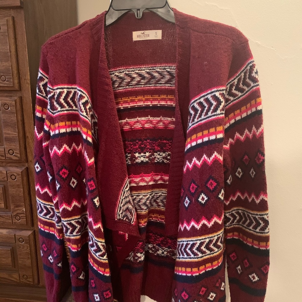 Red hollister cardigan